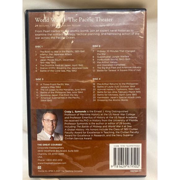 Great Courses World War II Pacific Theater 4 Discs & Guidebook Transcript - Picture 3 of 7
